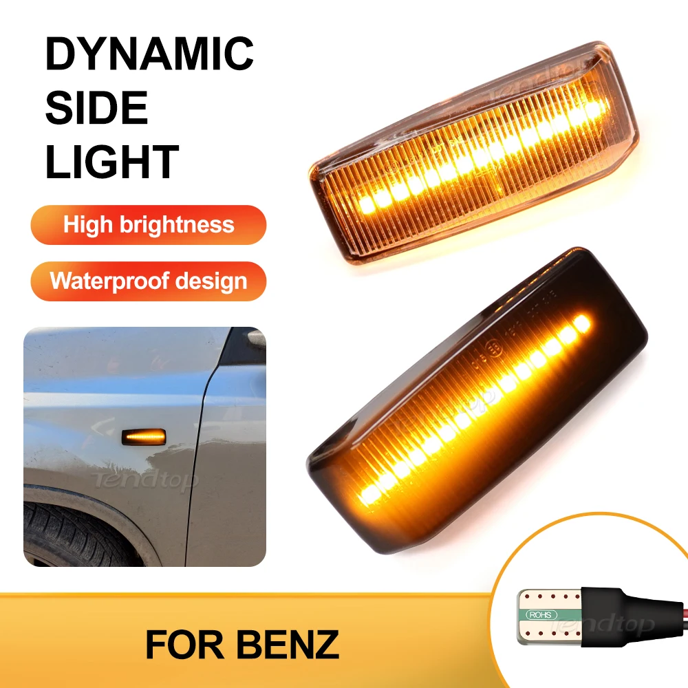 

2Pcs For Mercedes For Benz C E S SL CLASS W201 190 W202 W124 W140 R129 Dynamic Flashing Led Side Marker Turn Signal Light