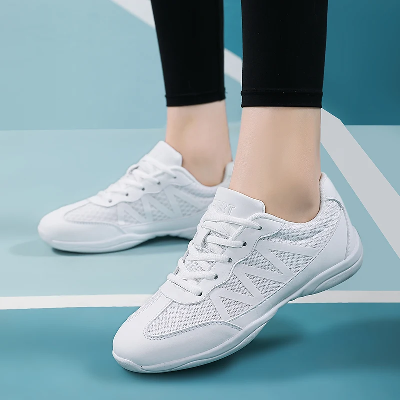 Marwoo 2105 White Girls Cheer Dance Sneakers Kids Lightweight Cheerleading Training Walking Tennis Womens Fashion Sports Shoes