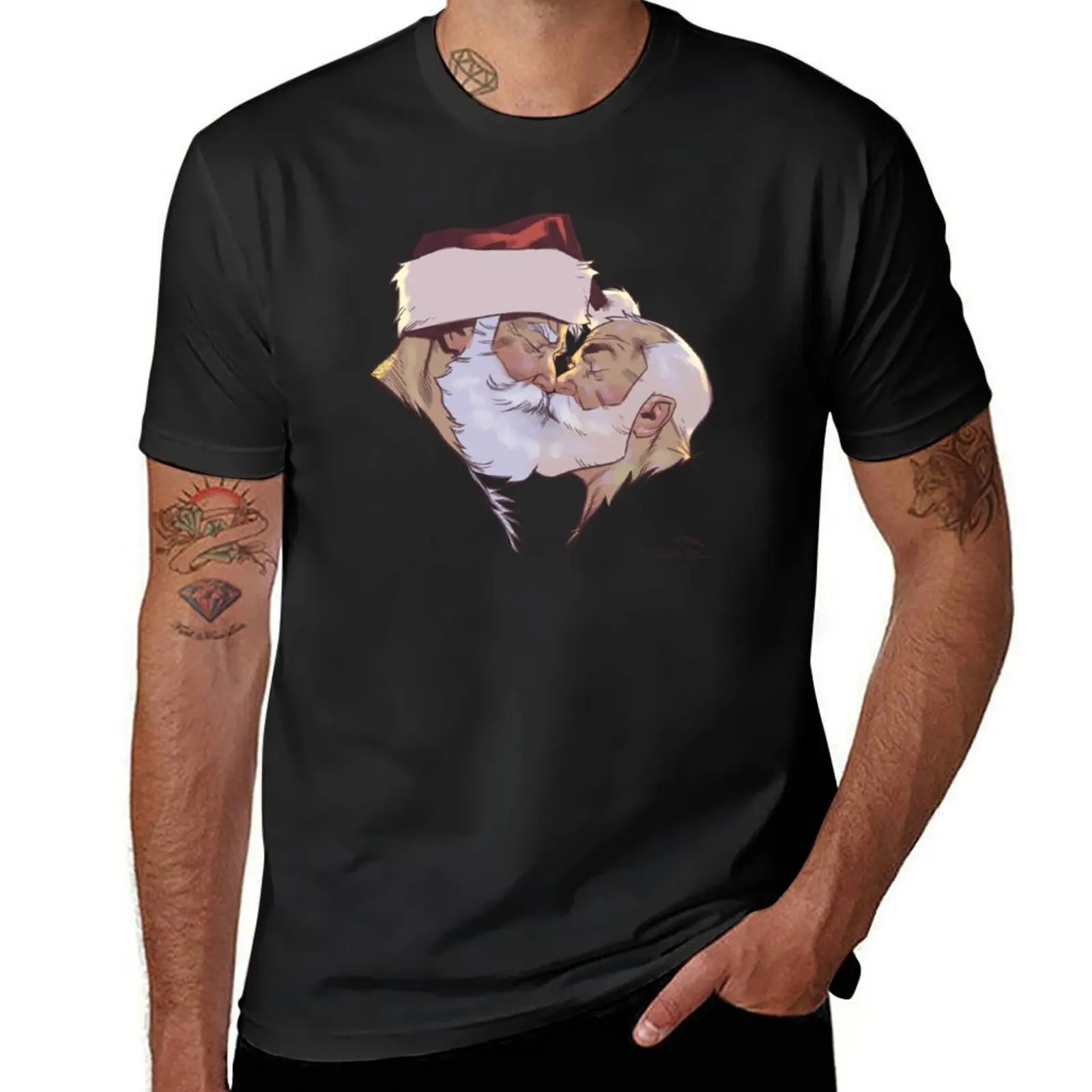 Santa and Mr Claus T-Shirt tees sports fans quick drying blacks big and tall t shirts for men