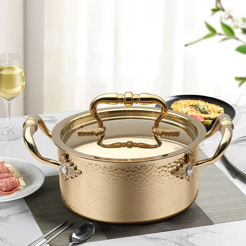 Small Steamed Soup Pot Chinese Gold Stainless Steel Stock Pot Multifunction  Chaffing Dish Thermo Pan Marmite Cookware Sets - Soup & Stock Pots -  AliExpress