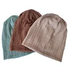 Geebro Women's Stripes Pattern Casual Hats Autumn Winter Soft Stretch Slouchy Cap Ladies Solid Color Skullies Beanies Gorros 3