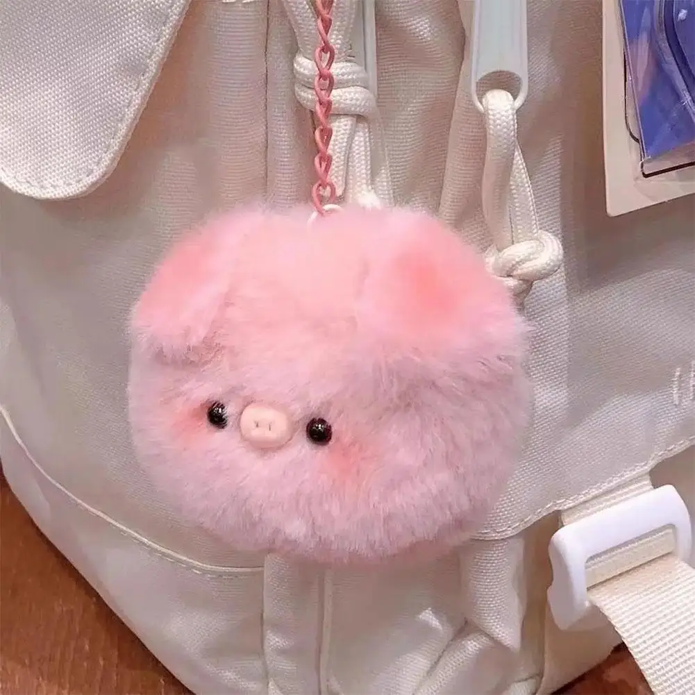 

1PC Cute Small Pig Head Bag Pendant Plush Keychains Car Keychain Pendant Ladies Bag Ornaments Creative Gifts Stuffed Plush