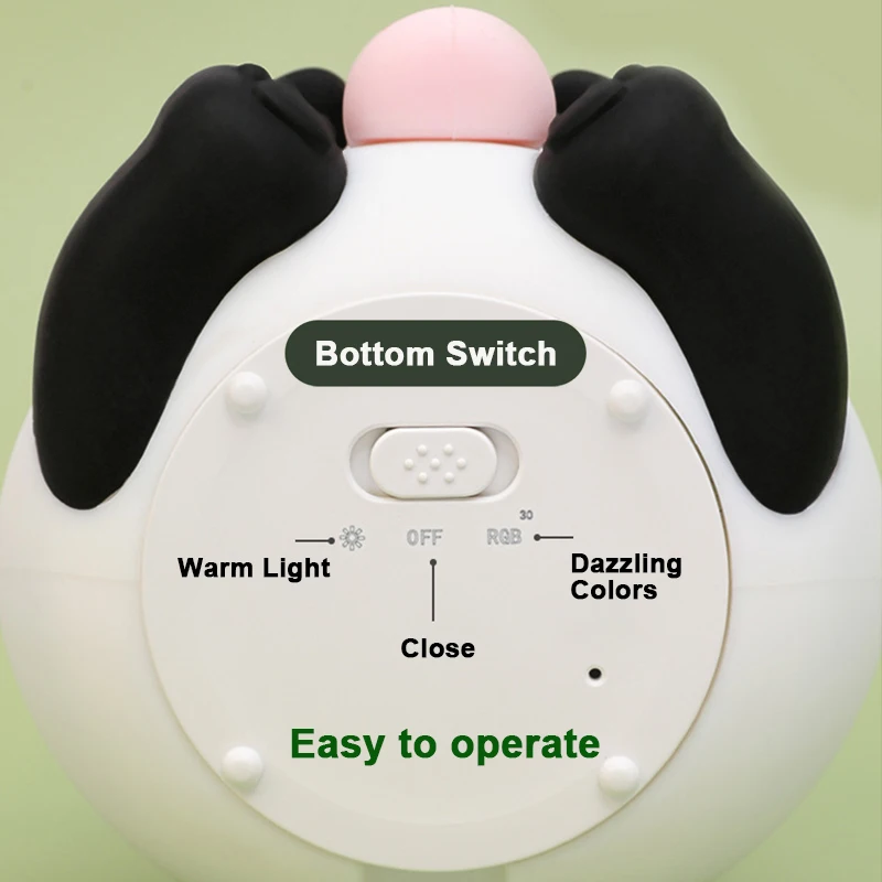RGB Panda LED Night Light Cute USB Rechargeable Silicone Touch Sensor 7 Colors Cartoon Sleeping Lamp Home Bedroom Decoration 4