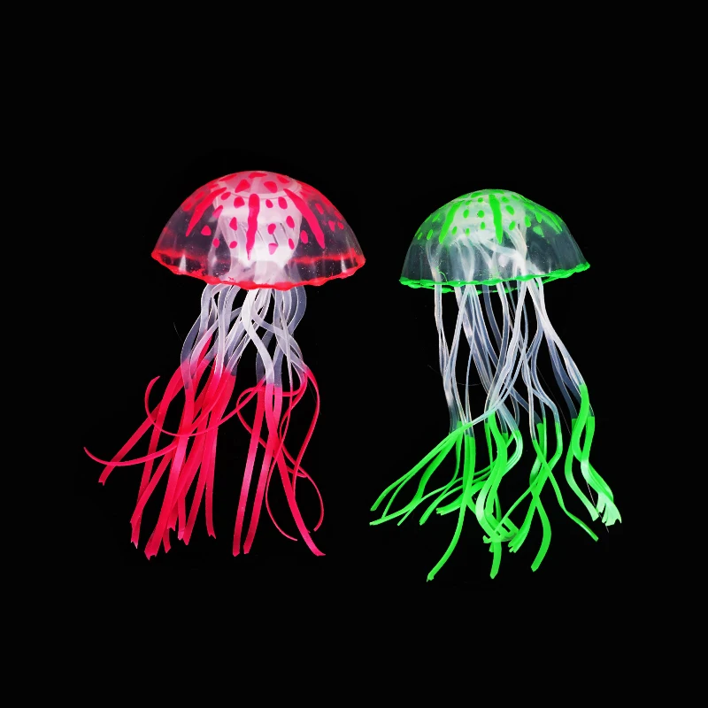 Aquarium Decoration Glowing Silicone Fake Jellyfish Artificial Ornaments Fish Tank Landscaping Accessories