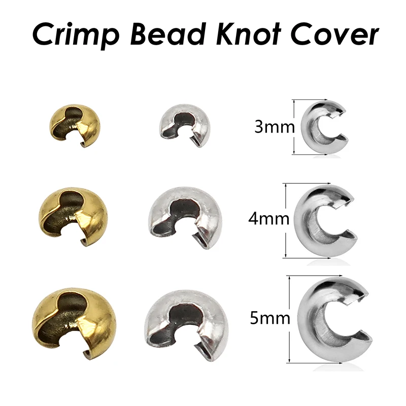 50 x Crimp Bead Knot Cover for Jewelry Making Jewelry Findings 3mm 4mm 5mm  6mm Crimp Covers Gold Silver for Bracelet Necklace - AliExpress