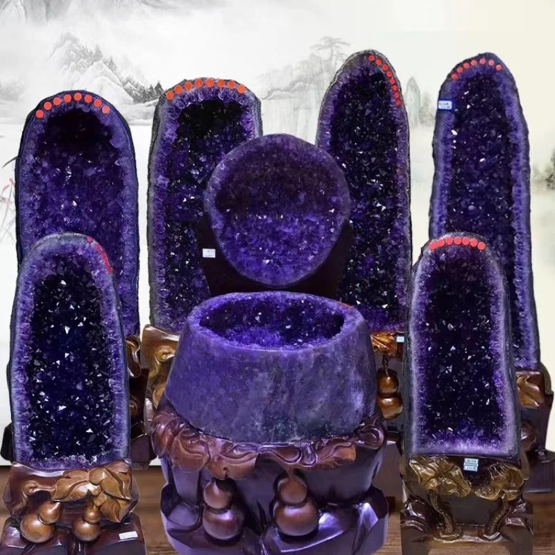 Natural Uruguay Amethyst Cave Purple Deode Ornaments Treasure Basin Demagnetization Radiation Protection 3