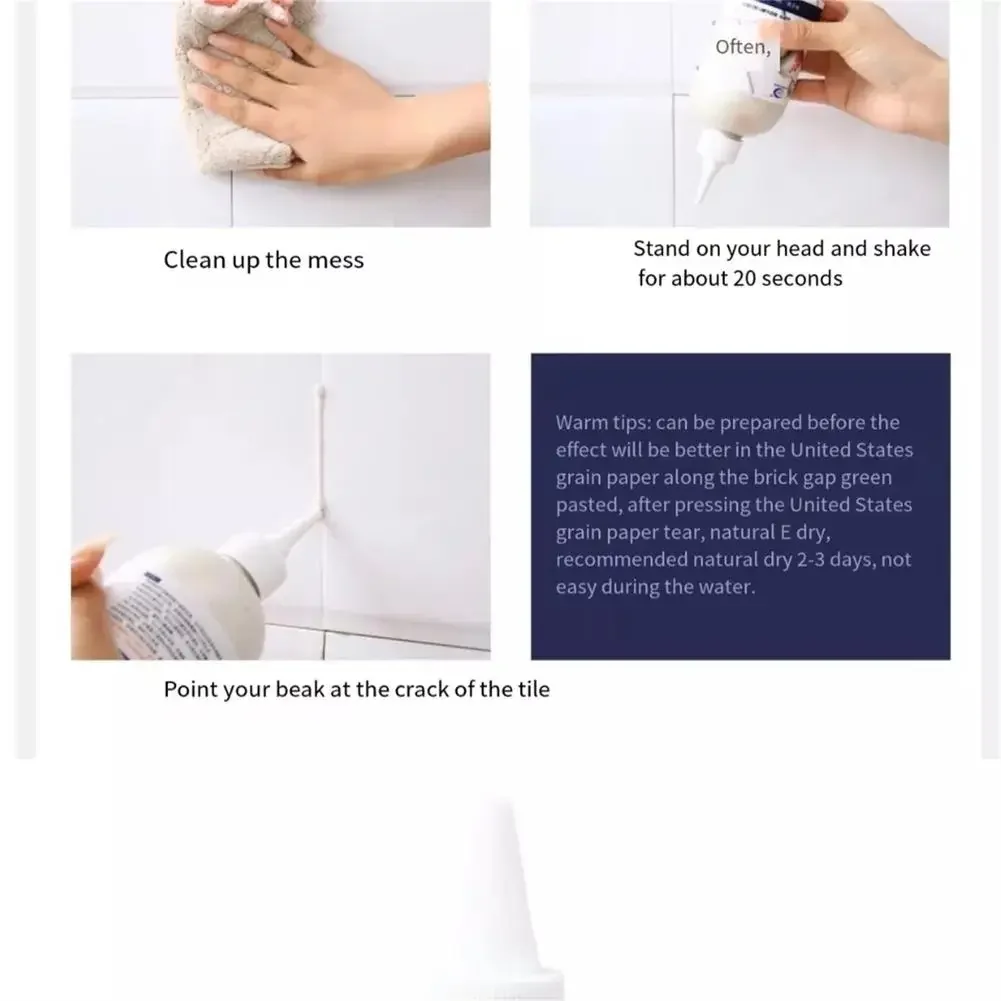 Tile Gap Filler Tile Gap Sealer Ceramic Repair Agent Tile Repair Kit Tile Repair Cream 150ML Seam Beauty Agent Tile Gap Refill Agent Grouting Fill Tile Glue Sealer Repair Porcelain Ceramic Glue Waterproof