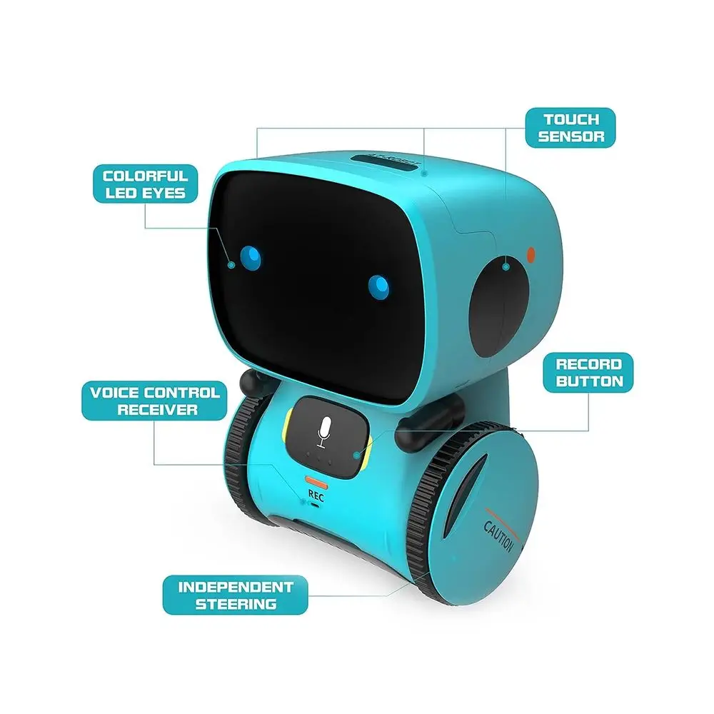 Emo Robot Intelligent Robots Russian & English & Spanish Version Voice & Touch control Toys Interactive Educational Children's G 4