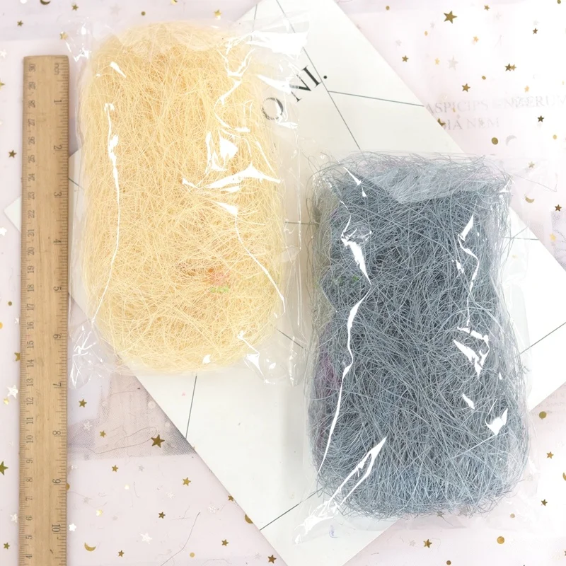 천연 아마실 라피 그래스 영구 꽃상자 충전재 새 둥지 수제 DIY 베이스 레이어 투명 볼