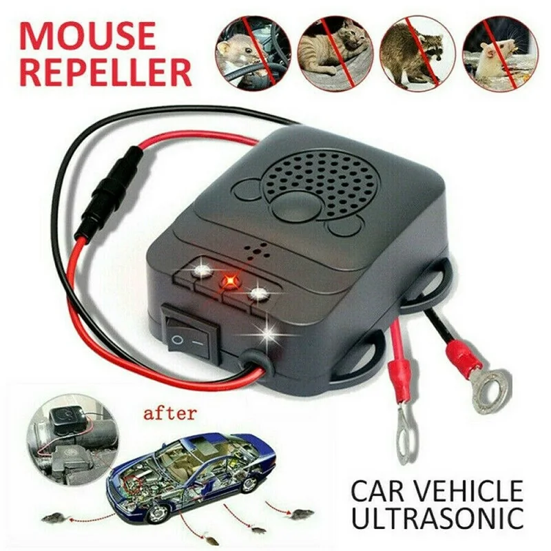 12V LED 라이트 울트라 소닉 해충 퇴치제 울트라 소닉 자동차 쥐 동물 마우스 고양이 해충 구충제 장치, 자동차 액세서리