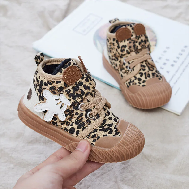 Fashion Leopard Children Shoes Leopard Sneakers Children Winter New