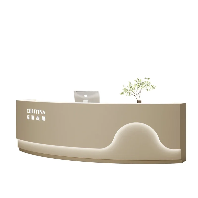 Simple Camber Reception Desks Modern White Originality Counter Storage Church Pulpito Salon Furniture Guichet D'accueil FYRD