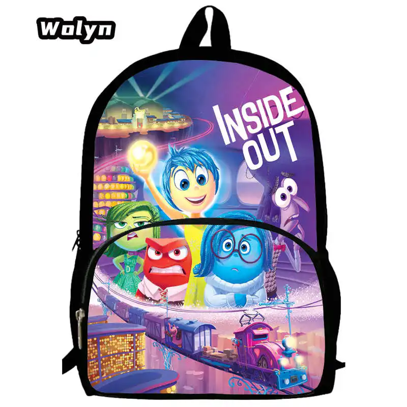 Inside Out 2 School Backpack Large Capacity shoulder bag zip kids