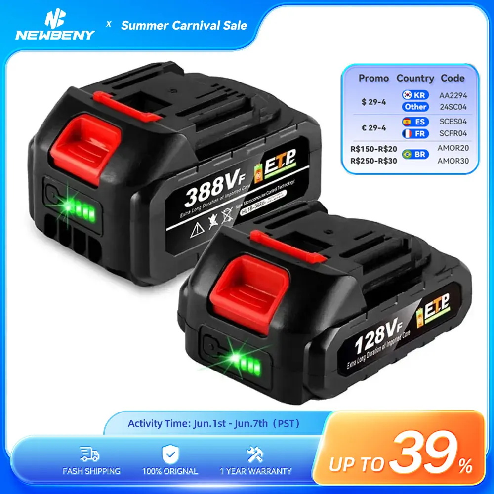 18V Rechargeable Lithium Ion Battery High Capacity with Battery Indicator For Makita Cordless Electric Power Tool Battery EUPlug