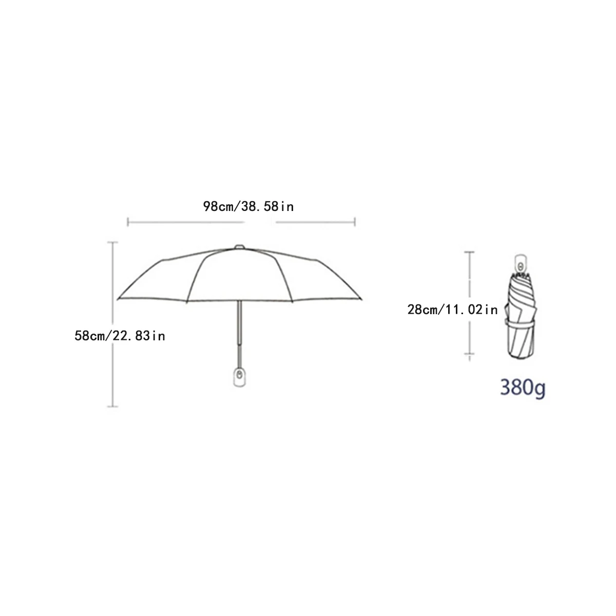 Romantic French Triple Fold Umbrella Automatic Women's Sunny Rain Dual Use Black and White Edge Sunscreen Umbrella