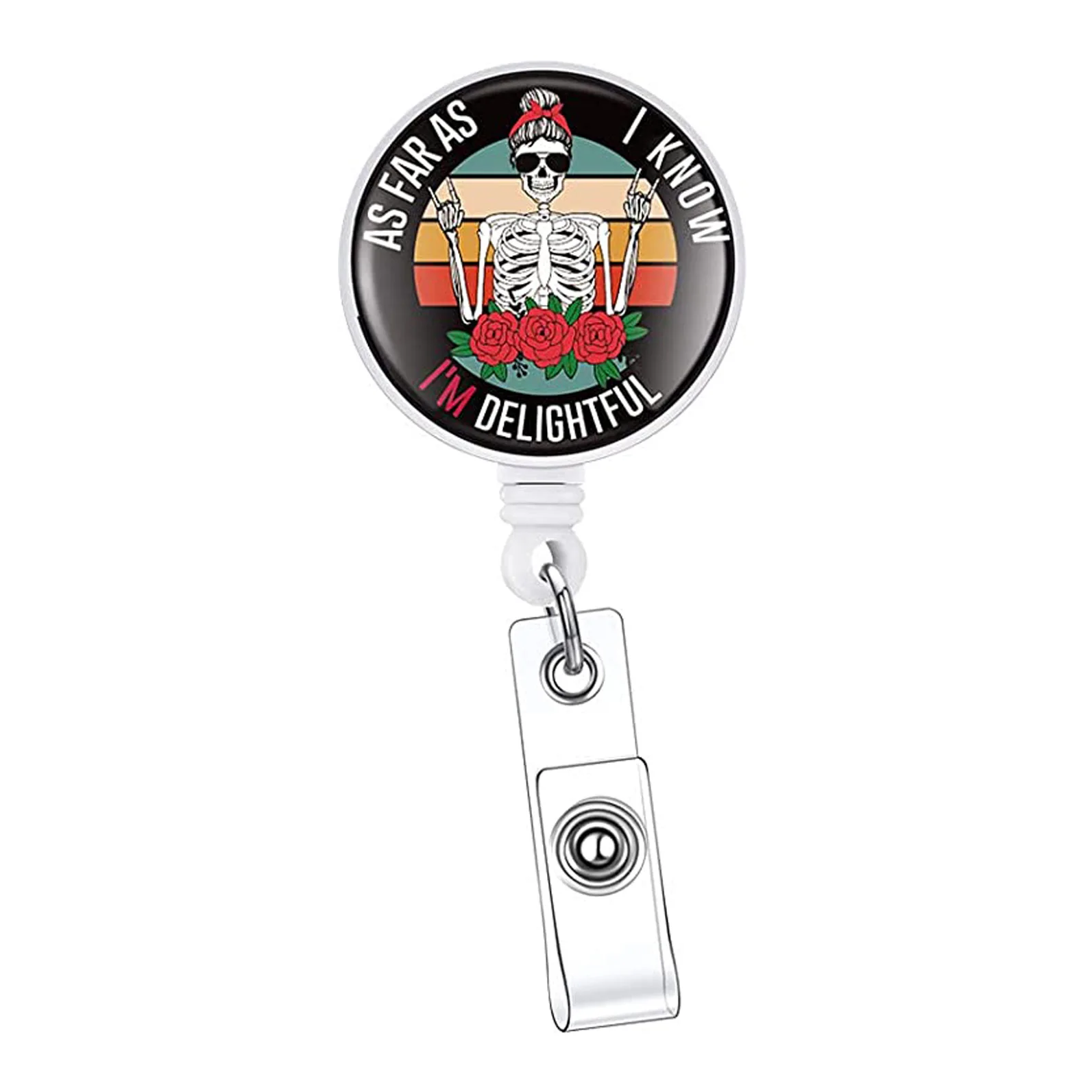 1 Piece ABS Retractable Nurse Badge Reel ID Card Holder Lanyard Clip