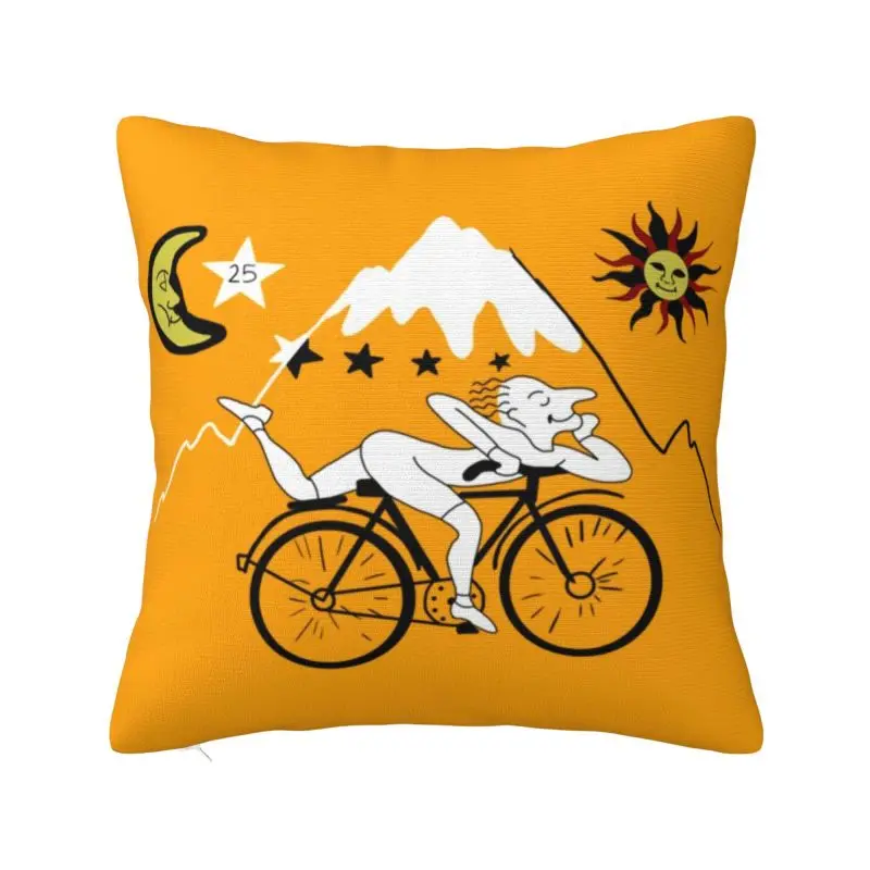 

Bicycle Day Albert Hoffman Classic Cushion Cover Soft Lsd Acid Blotter Party Pillow for Sofa Car Square Pillowcase Decoration