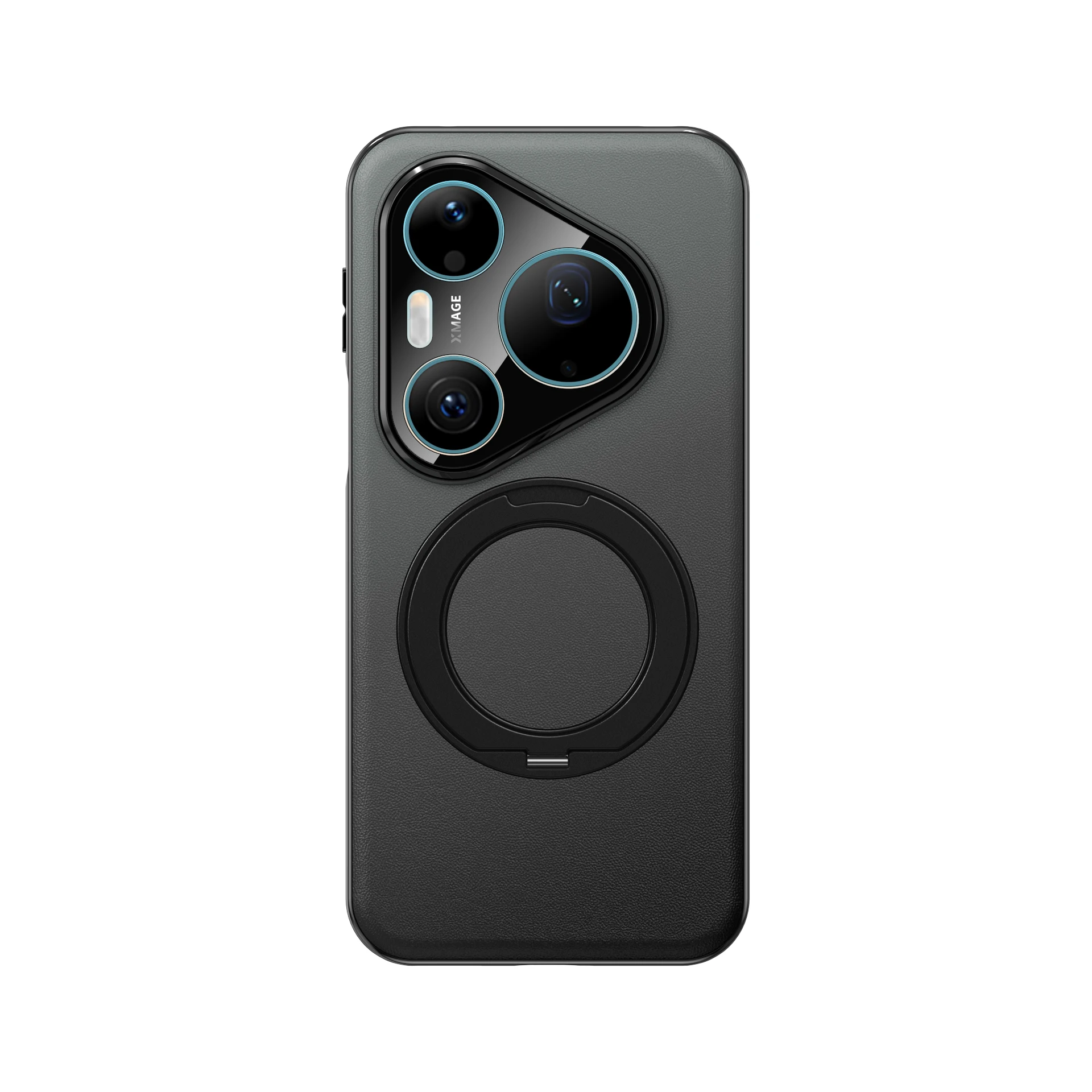 Luxury Gradient Smooth Leather Phone Case with 360° Rotating Metal Bracket