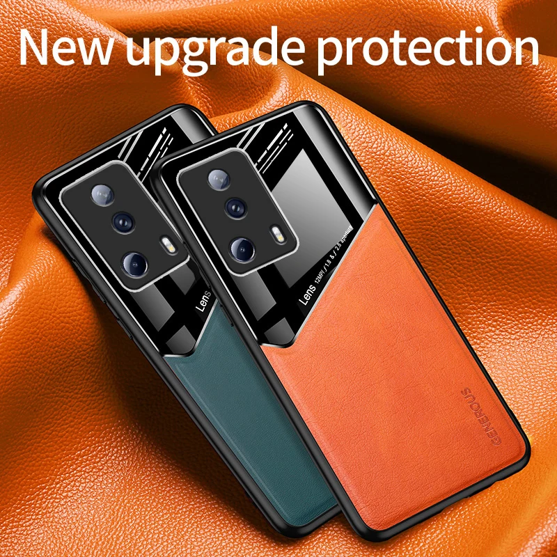 For Xiaomi 13 Lite Case PU Leather & Glossy PC Back Cover Soft Frame Shockproof Phone Case for Xiaomi Mi 13 Lite 5G_voghion.com