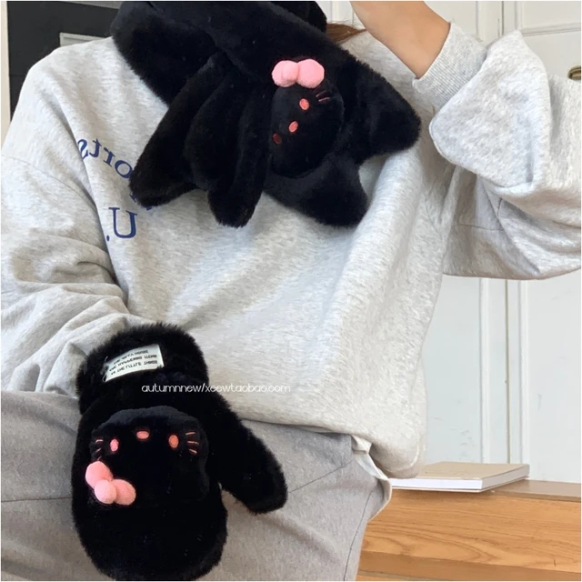 Sanrio Hello Kitty Plush Scarf Gloves