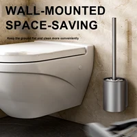 Wall Hanging Toilet Brush with Holder Long Handled Silicone Toilet Brush Soft Bristles WC Cleaning Brush Bathroom Accessories 2