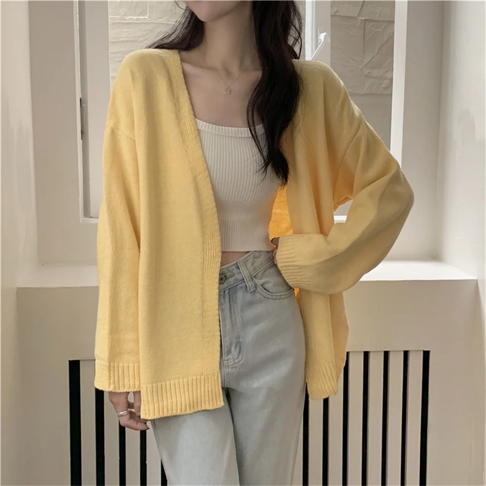 

PLAMTEE стильные женские свитера сплошная шикарная мягкая новая свободная универсальная осень 2022 вязаные кардиганы облегающие офисные женские теплые пальто