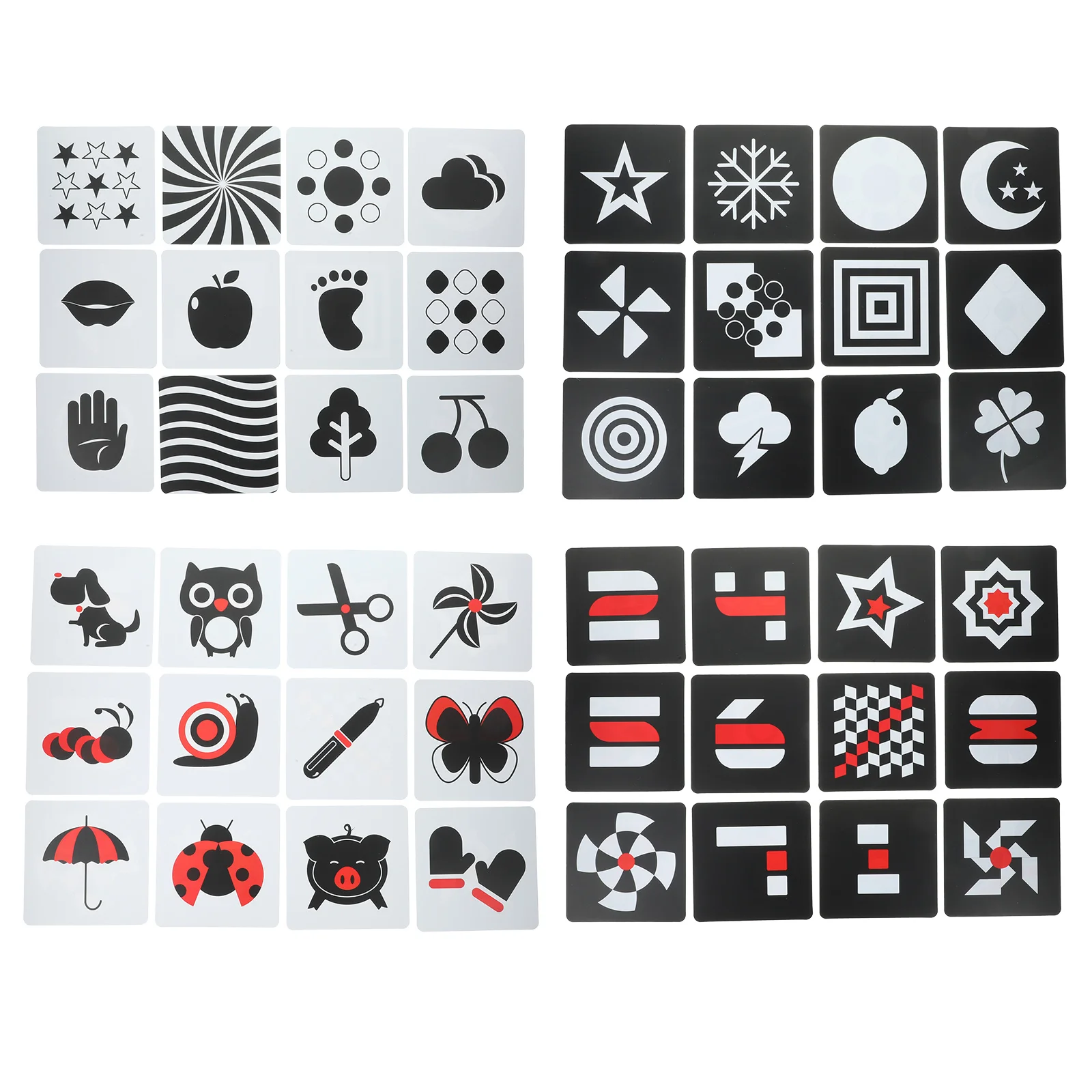 High Contrast Infant Toys Black White Visual Stimulation Cards Kids Activity Cards black white learning cards s visual baby colorlearning flash recognition stimulus educational white flash game black