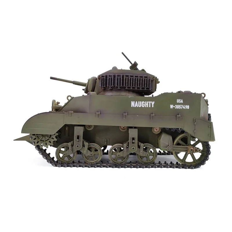 Coolbank Stuart M5a1 Military Simulation Toy Model Light Tank Military Vehicle Remote Control Tracked Tank Sound And Light Toy 4