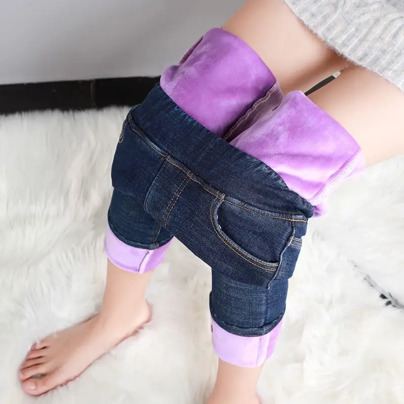 

Women Warm Fleece Jeans Y2K High Waist Thicken Denim Pencil Pants Winter Skinny Stretch Velvet Jean Harajuku Slim Trousers 069