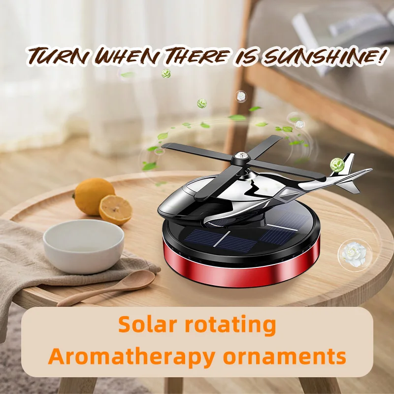 AAZRZRZ car Air freshener Perfume diffuser Helicopter decoration Interior decoration Solar car rotating aromatherapy perfume