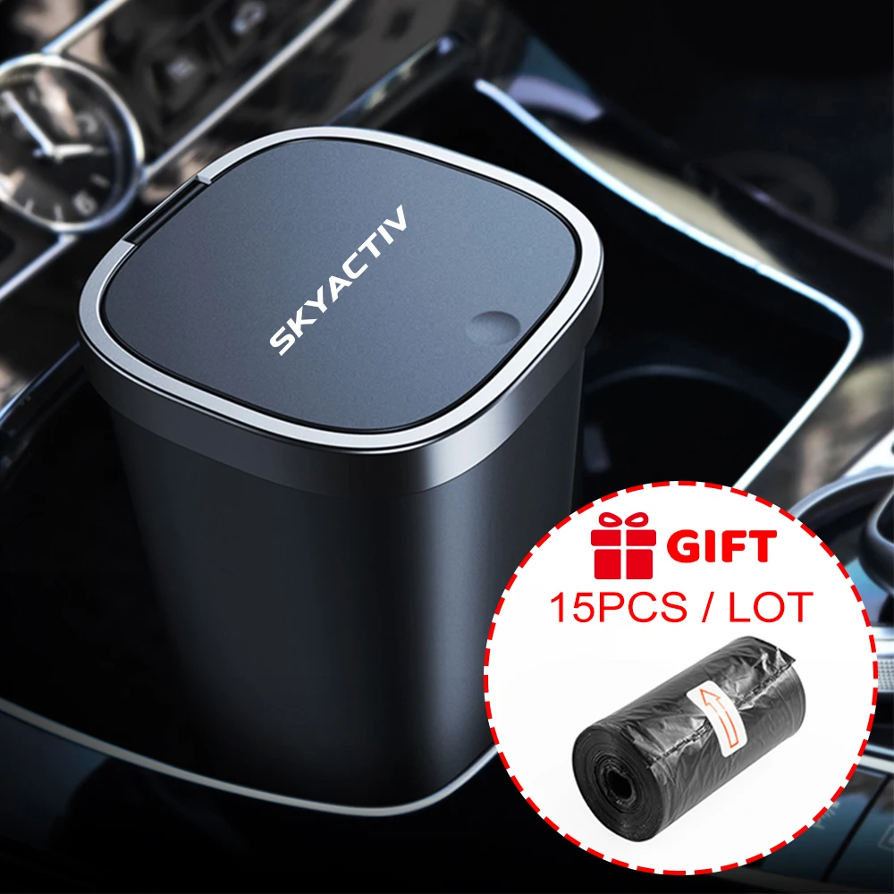 For Mazda 3 Bk 6 Gg Gh Gj CX3 CX5 CX30 CX7 CX8 CX9 MX5 RX8 Skyactive Car Trash Bin Alloy Garbage Can Dustbin Waste Rubbish Bin