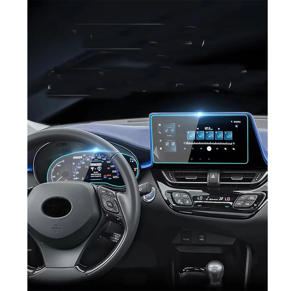 YEE PIN Set Tappetini Antiscivolo Per Toyota C-HR CHR 2016-2023 – Gomma Per Console Centrale, Portabicchieri E Vani Porta, Blu