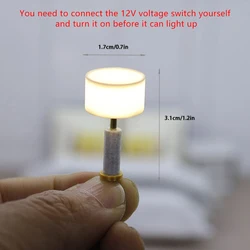 Miniature Desk Table Lamp for Dollhouse Furniture Crafting Gifts (A4)