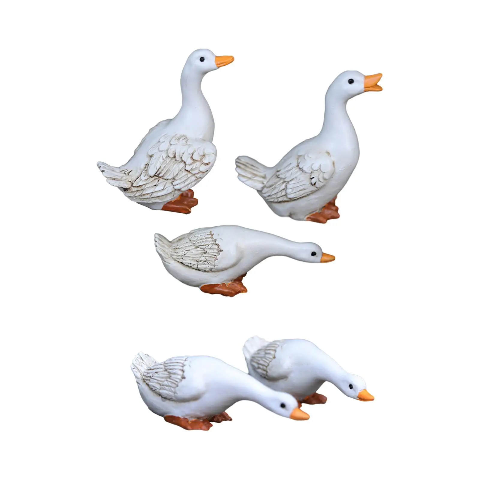 Cute Resin Duck Statue Home Decor Crafts Duck Sculpture for Patio Pond Table