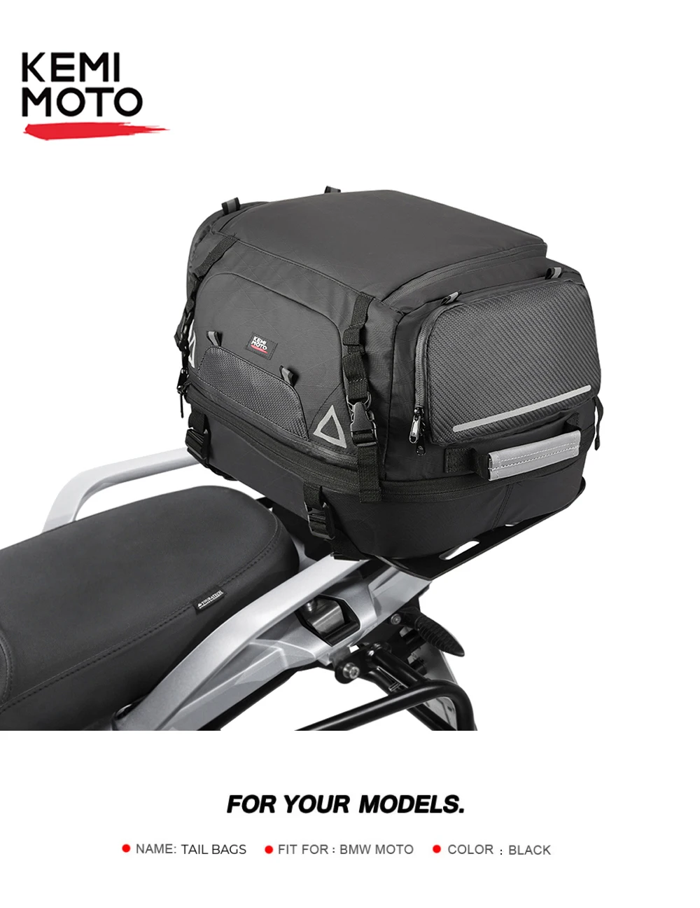 Motorrad Schwanz Taschen Universal Für BMW R1200GS R1250GS R 1200 GS R1250GS GSA ADV LC Hecktasche Gepäck Packtaschen Rack Top Cases – Detail 2
