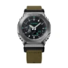 Electronic Digital Sports Unisex Watch Alloy LED Large Dial Dual Display Nylon Strap Multi Time Zone World Time 1