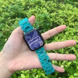 Transparent Resin Strap Band for Smartwatch - 2024 Edition (Blue)