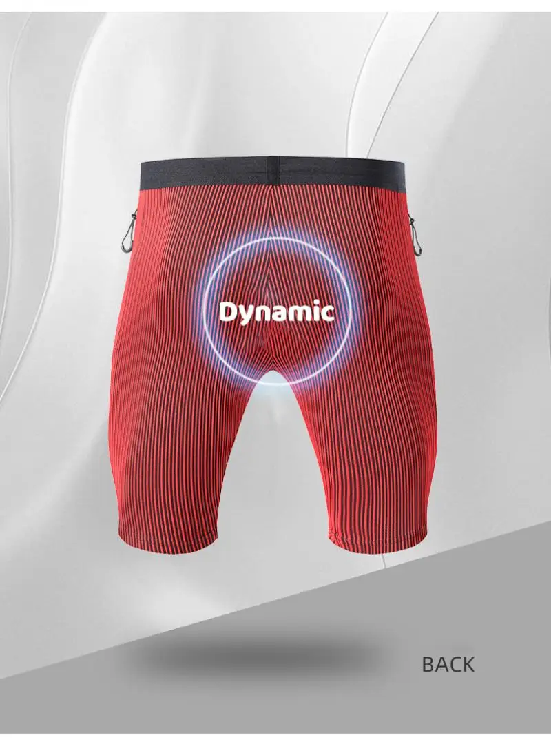 Men Quick Dry Compression Marathon Running Shorts with Zipper Pockets Gym Workout Basketball Training Shorts Built-in Mesh Liner