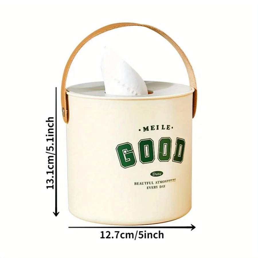 1Pc Round Toilet Roll Paper Container Living Room Bedroom Napkin Holder Home Toilet Paper Storage Desktop Tissue Box Dustproof 2