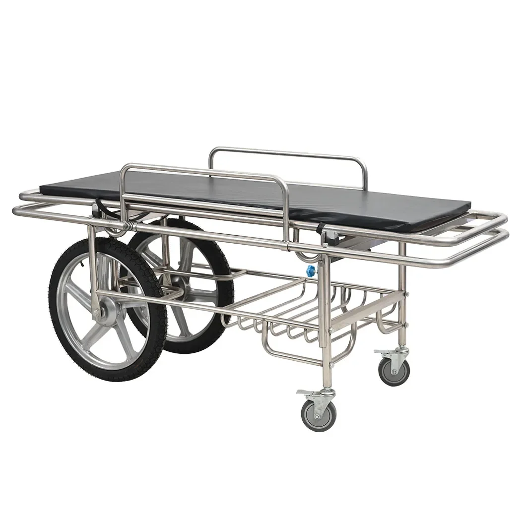 

304 Stainless Steel Emergency Patient Stretcher Trolley Manual Transfer Ambulance Stretcher