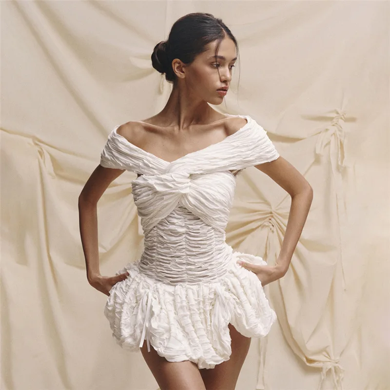 

Женское элегантное платье с вырезом лодочкой, короткая юбка, однотонное облегающее платье с поясом, элегантное привлекательное Клубное платье, лето 2024