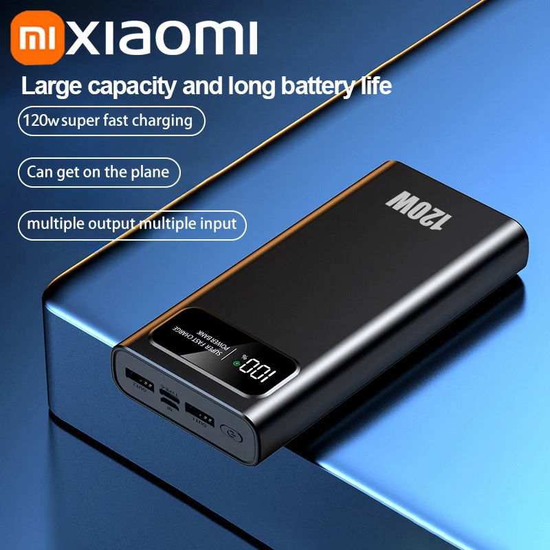 Xiaomi 200000mah Protable Ultra-Large Capacity Power Bank 120w Super Fast Charging Digital Display Power Bank For IPhone Samsung portable battery charger