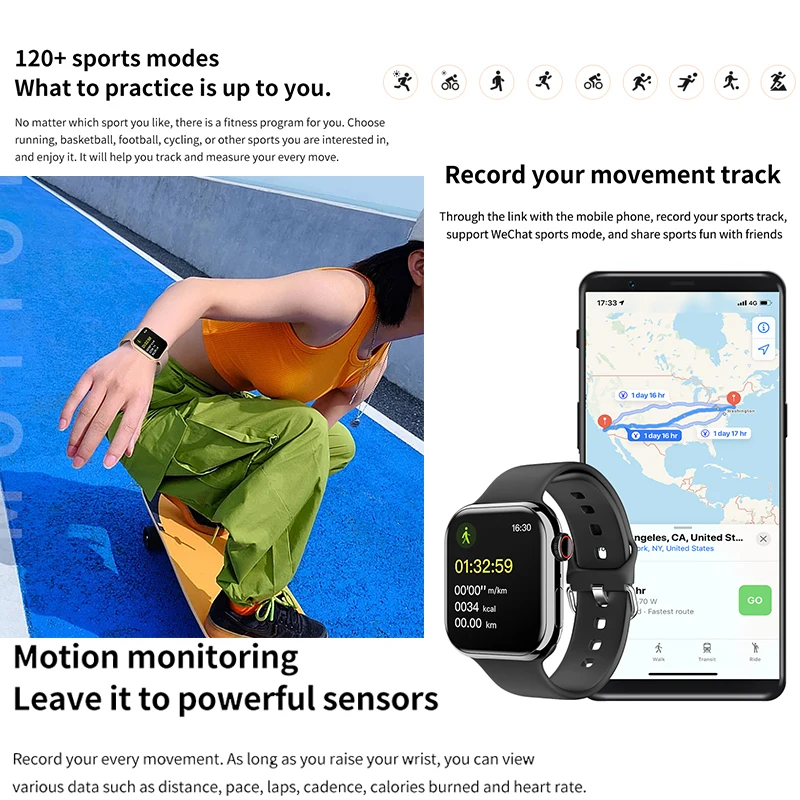 New Watch 9 GPS Track Smart Watch Men Woman Heart Rate Body temperature Bluetooth Call Waterproof Sports Smart Watch For Apple 5