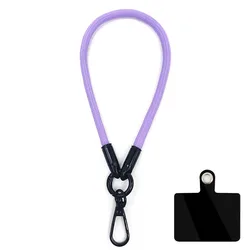 Enhanced Cell Phone Case Lanyard Wrist Strap with Card Holder - Versatile Smartphone and Keychain Accessory (Purple)