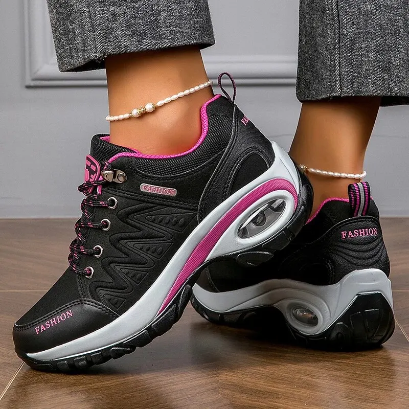 أحذية رياضية مقاومة للماء للنساء ، أحذية قصيرة مريحة ، أحذية رياضية خارجية ، أحذية كاحل جلدية غير رسمية ، أحذية شتوية 3