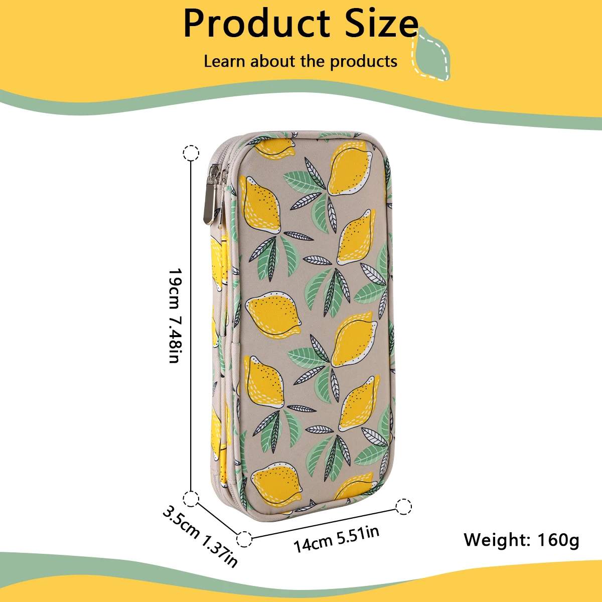 Empty knitting Needles Organizer Yellow Lemon Crochet Hooks Storage Bag Waterproof Rectangle Sewing Tools Accessories Bag knitting tool organizer yarn storage bag yarn storage organizer yarn holder