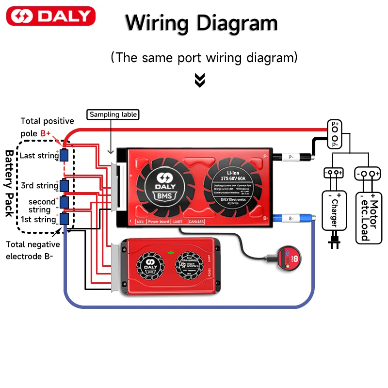 Lithium Battery Balancer Daly Smart BMS Smart Active Balancer 1A Lifepo4 3S-24S 12V-60V 60A-500A