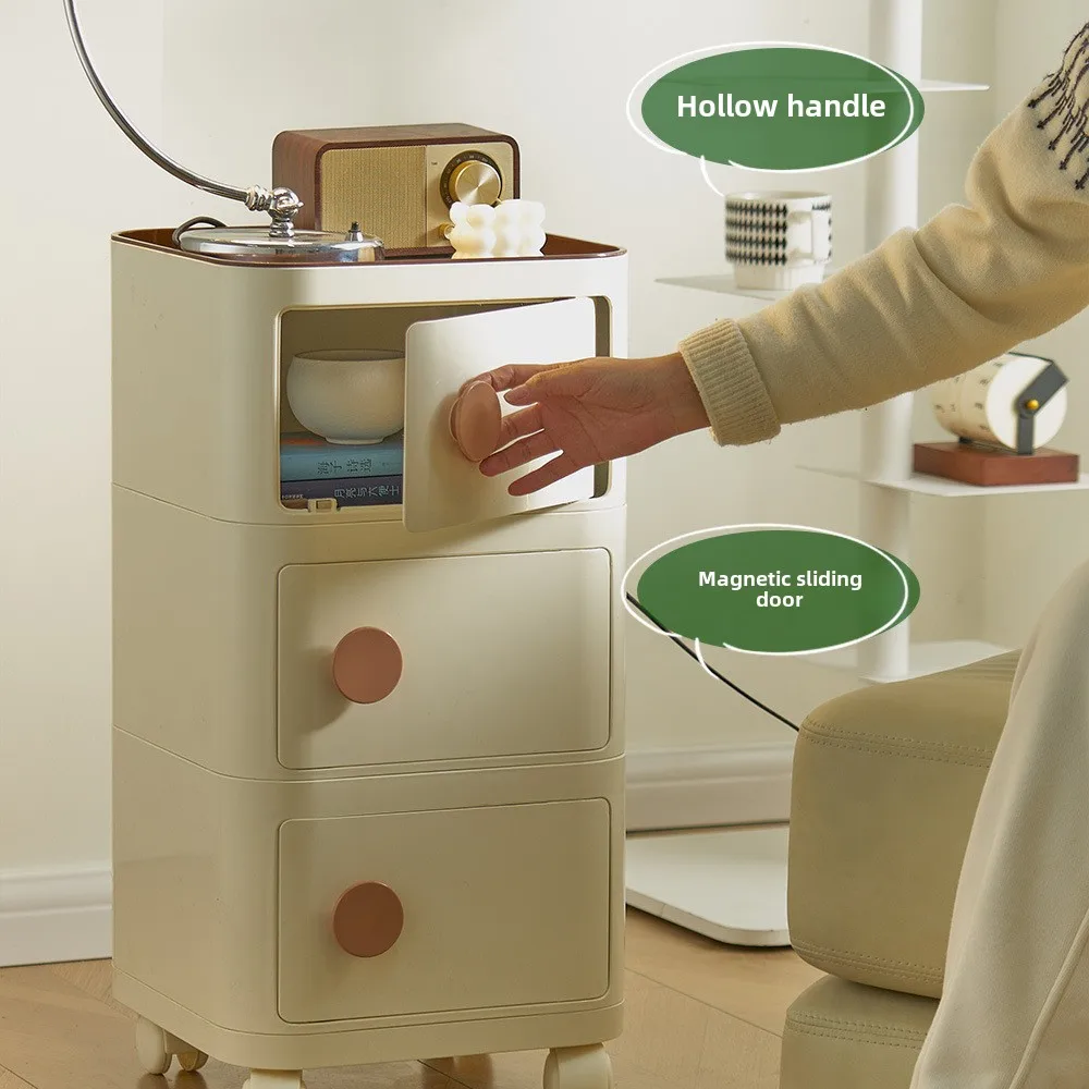 Nordic Creative Combination Bedside Table Removable Storage Bedside Small Cabinet Bedroom Simple Storage Narrow Side Cabinets