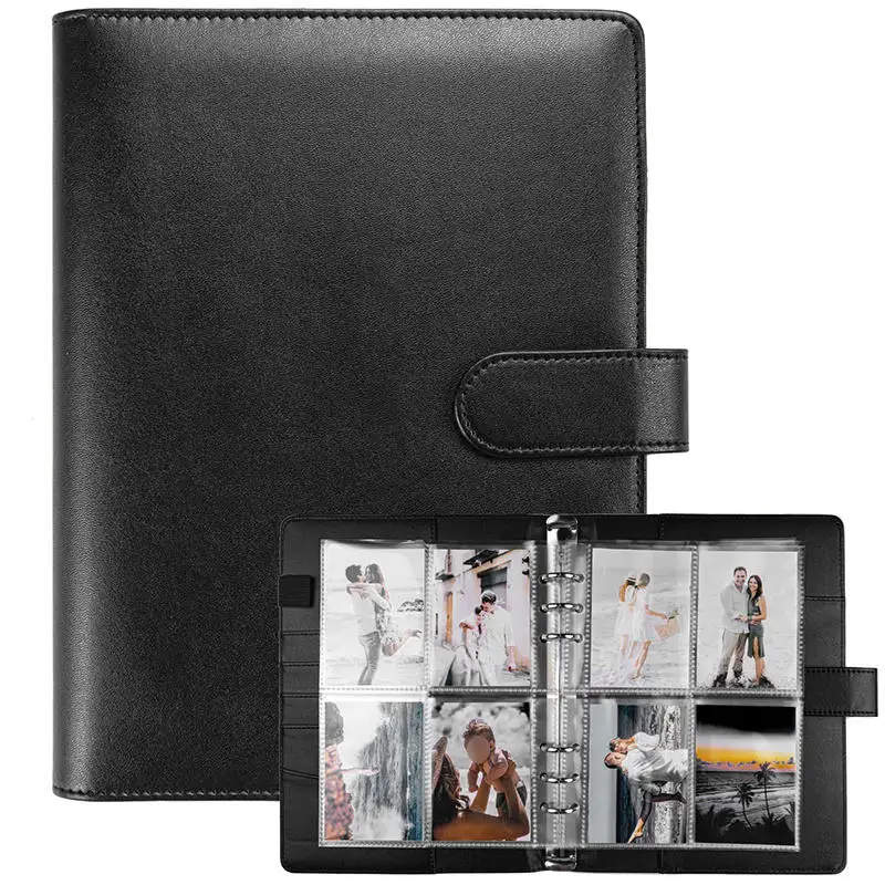 A5 Kpop Photocard Binder with 25 pages 4-Pocket Card Collector Album with 200 Card Slots PU Leather Cover Organizing Cards