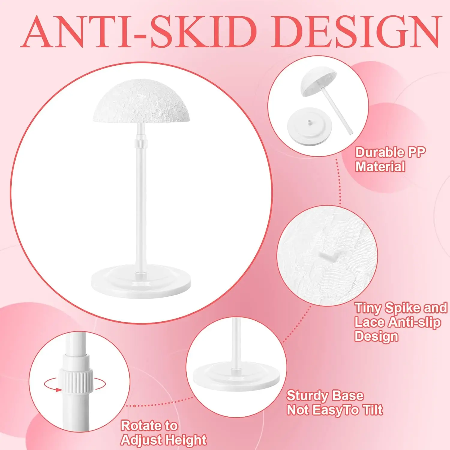 Adjustable Wig Stand For Styling And Display Unisex Adult Holder_voghion.com